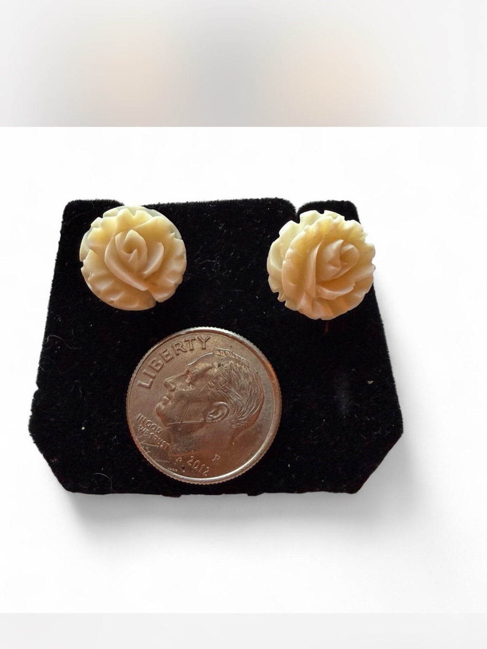 Woolly Mammoth Ivory & Sterling Silver Post Earrings Unique Fossil NWOT